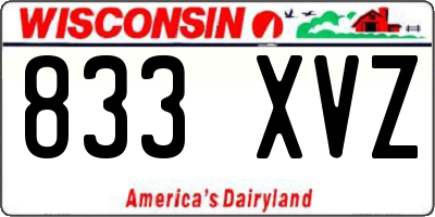 WI license plate 833XVZ