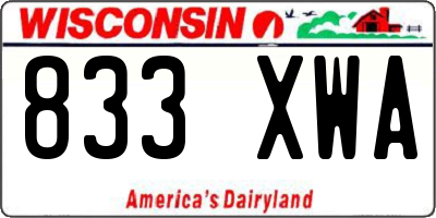 WI license plate 833XWA