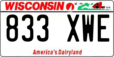 WI license plate 833XWE