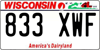 WI license plate 833XWF