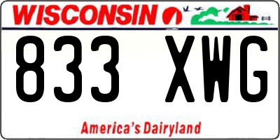 WI license plate 833XWG
