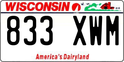 WI license plate 833XWM