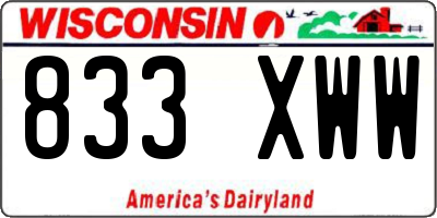 WI license plate 833XWW