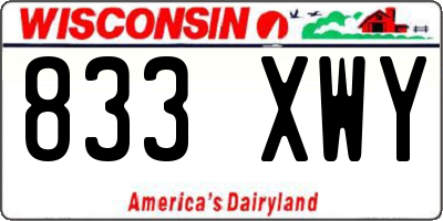 WI license plate 833XWY