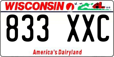 WI license plate 833XXC