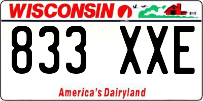 WI license plate 833XXE