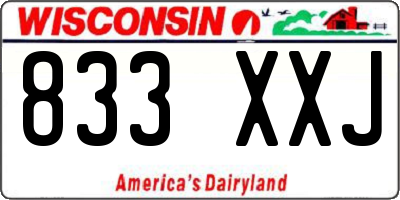 WI license plate 833XXJ
