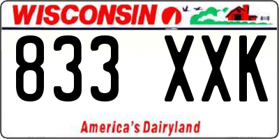 WI license plate 833XXK