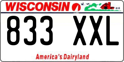 WI license plate 833XXL
