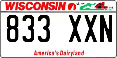 WI license plate 833XXN