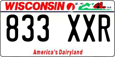 WI license plate 833XXR