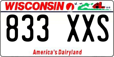 WI license plate 833XXS