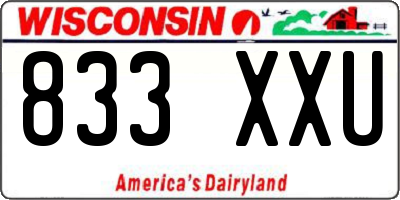 WI license plate 833XXU