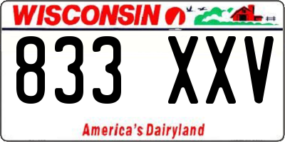 WI license plate 833XXV