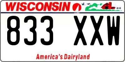 WI license plate 833XXW