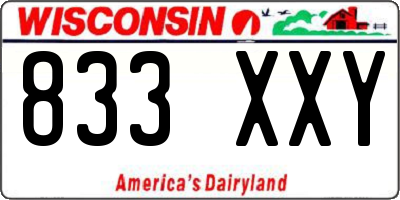 WI license plate 833XXY