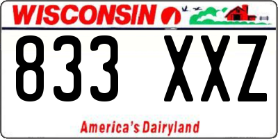 WI license plate 833XXZ