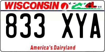WI license plate 833XYA