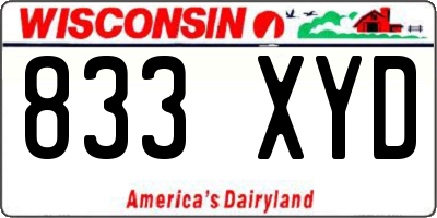 WI license plate 833XYD