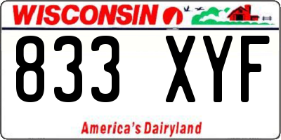 WI license plate 833XYF