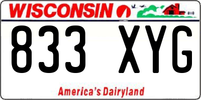 WI license plate 833XYG