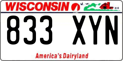 WI license plate 833XYN