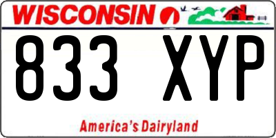WI license plate 833XYP