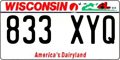 WI license plate 833XYQ