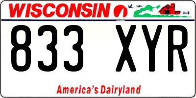 WI license plate 833XYR
