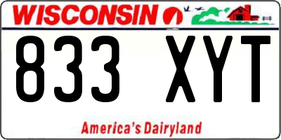 WI license plate 833XYT