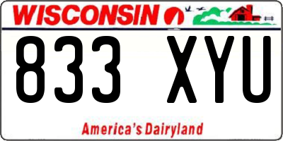 WI license plate 833XYU