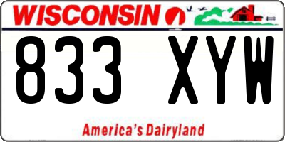 WI license plate 833XYW