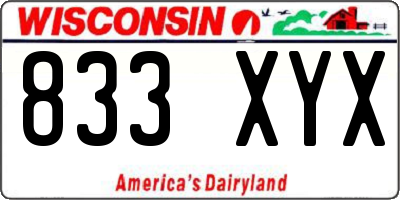 WI license plate 833XYX