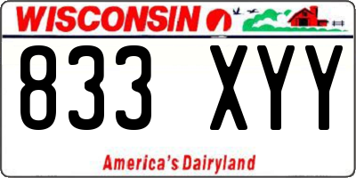 WI license plate 833XYY
