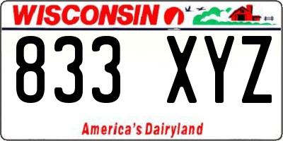 WI license plate 833XYZ