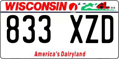 WI license plate 833XZD