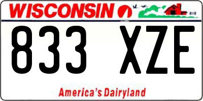 WI license plate 833XZE