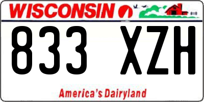 WI license plate 833XZH