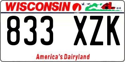 WI license plate 833XZK