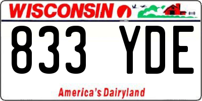 WI license plate 833YDE
