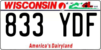 WI license plate 833YDF