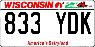WI license plate 833YDK