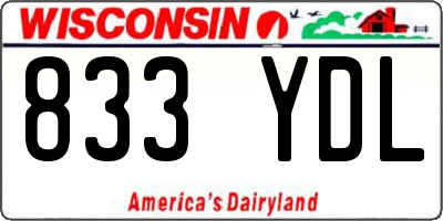 WI license plate 833YDL