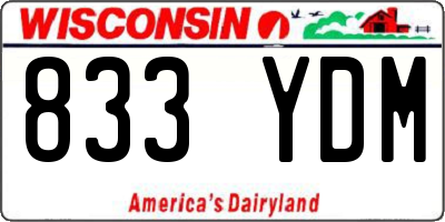 WI license plate 833YDM