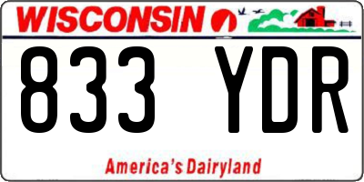 WI license plate 833YDR