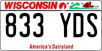 WI license plate 833YDS