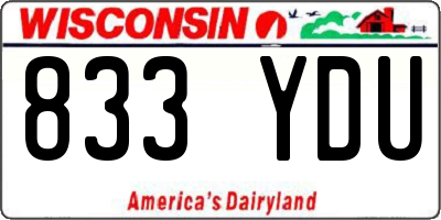 WI license plate 833YDU