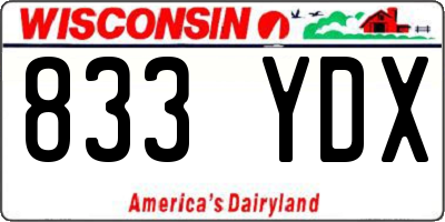 WI license plate 833YDX