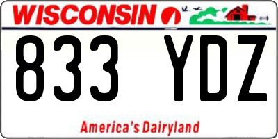 WI license plate 833YDZ