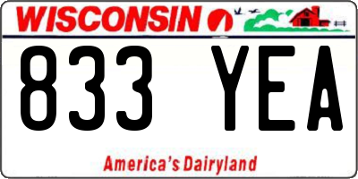 WI license plate 833YEA